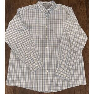 Eddie Bauer Men's Relaxed Fit‎ Dress Shirt Long Sleeves Multicolored Check XL